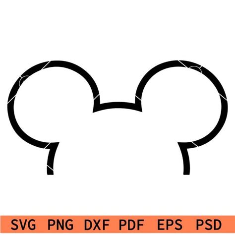 Mickey Mouse Outline SVG, Mickey Sketch Vector SVG, Disney Sketch SVG