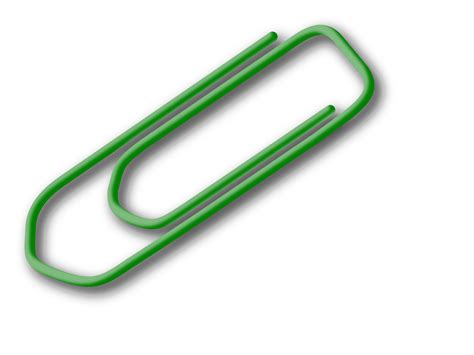 Clipart - green paperclip