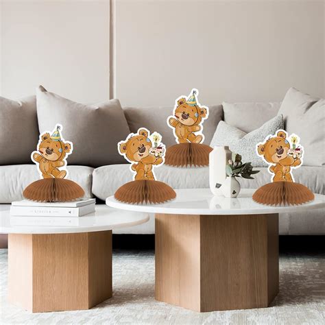 Buy LOSHINE We can bearly wait baby shower decorations,4 PiecesTeddy ...