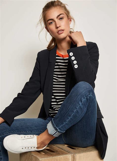 Navy Double Breasted Blazer | Blazer outfits for women, Blazer outfits ...