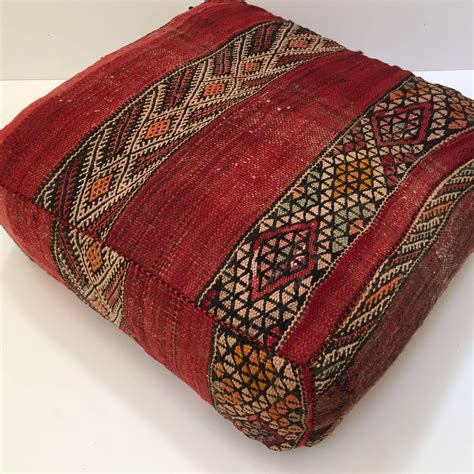 Moroccan Floor Pillow Tribal Seat Cushion Made from a Vintage Berber ...