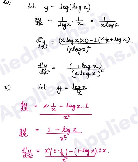 Q1. the second order derivatives of the following functions : (i) x2+3x ...