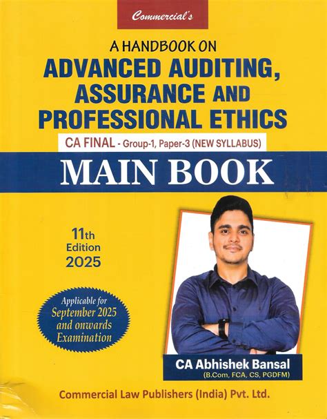 A Handbook on Advanced Auditing, Assurance and Professional Ethics (Ma ...
