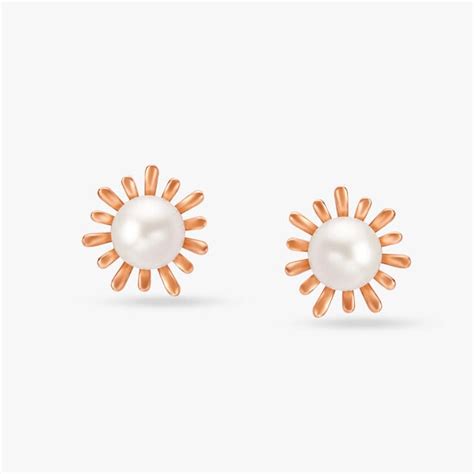 Sunbeam Pearl Stud Earrings