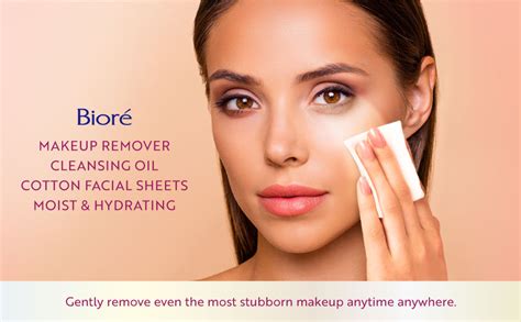 Biore Makeup Remover Cleansing Oil Cotton Facial Sheets Moist ...
