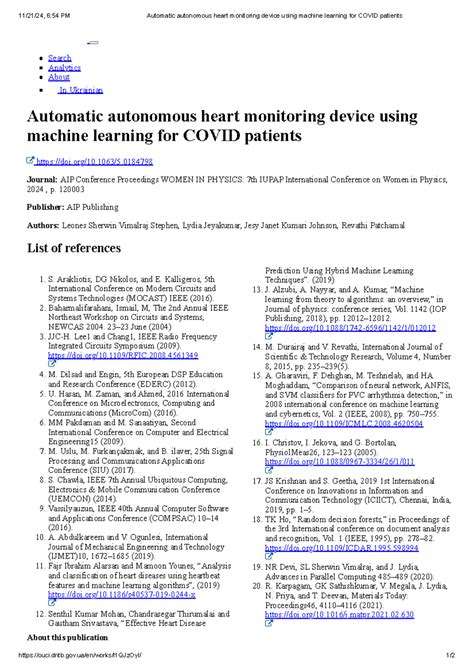 Automatic autonomous heart monitoring device using machine learning for ...