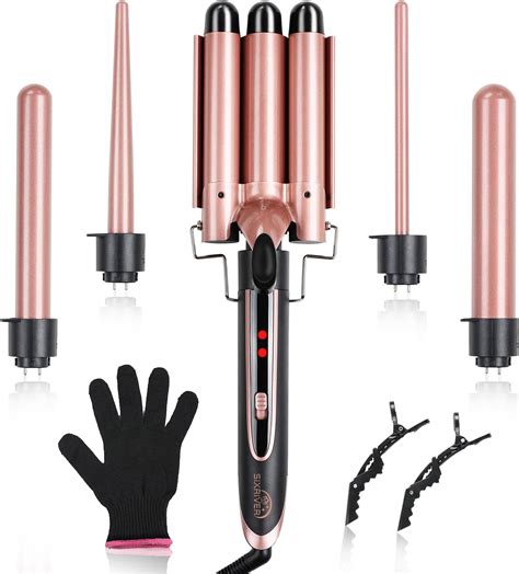 Amazon.com: 5-in-1 Curling Iron Set, Curling Wand with LCD Digital ...
