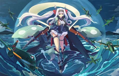 Download wallpaper water, girl, weapons, the ocean, anime, art ...
