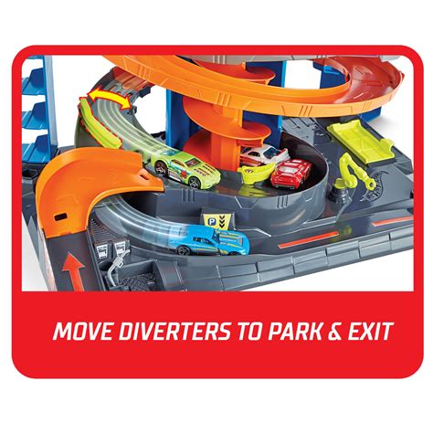 Hot Wheels City Mega Garage Playset with Corkscrew Elevator & Storage ...
