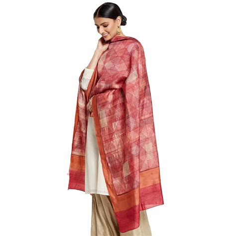 Buy Fabindia Silk Hand Block Print Dupatta (Free Size_10731278) at ...