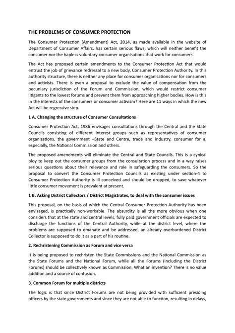 THE Problems OF Consumer Protection - THE PROBLEMS OF CONSUMER ...