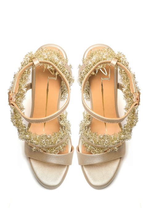 Nidhi Bhandari - Gold Faux Leather Heels - Elahe