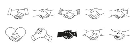 Handshake simple set a symbol of partnership and agreement for apps ui ...