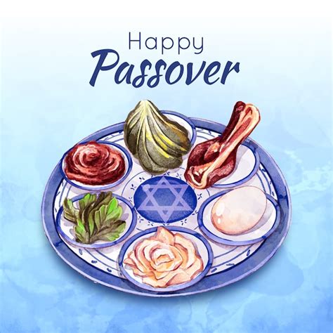 Watercolor passover celebration | Free Vector