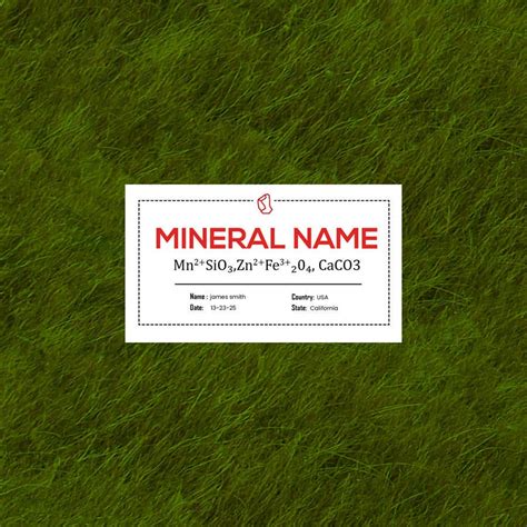 Entry #71 by shiblee10 for I need a simple template for a mineral label ...