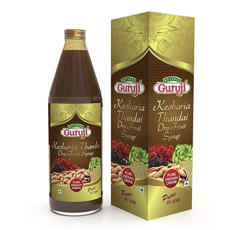 Jai Guruji Kesharia Thandai Dry Fruit Syrup Sharbat Instant Refreshing ...