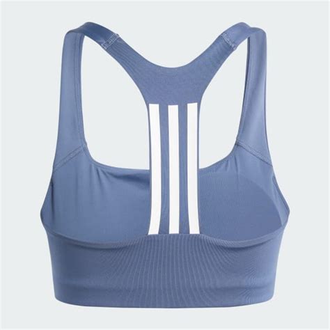 adidas Powerimpact Training Medium-Support Bra - Blue | Free Shipping ...