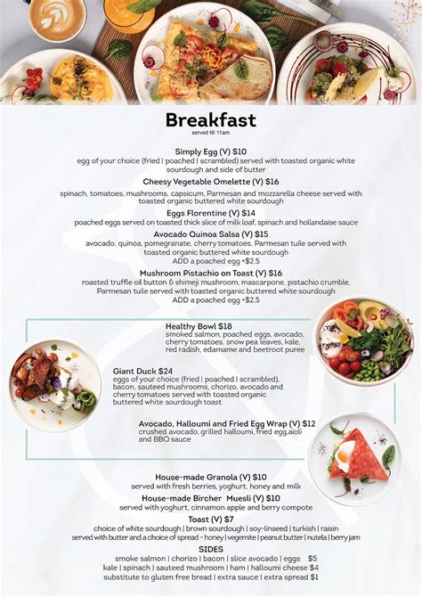 Menu at The Naked Duck Parramatta cafe, Parramatta