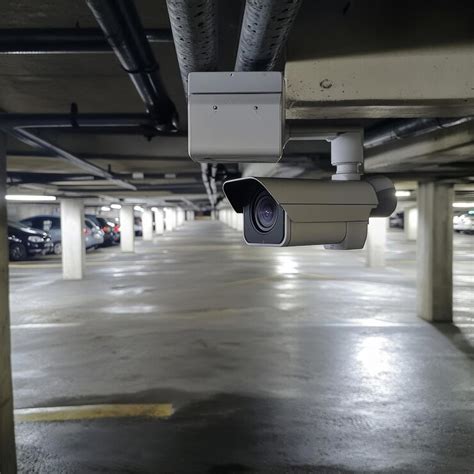 Security camera mounted in a parking garage | Premium AI-generated image