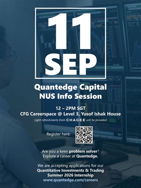 Quantedge Capital - NUS Information Session - NUS Centre for Future-ready Graduates