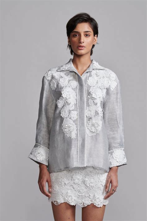 Dash and Dot - LACE APPLIQUE SHIRT | Online Store – dash and dot