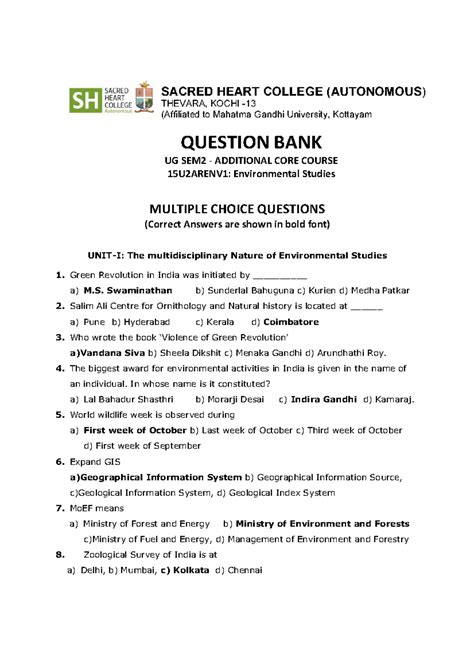 Question Bank - MCQ - EST MCQ - SACRED HEART COLLEGE (AUTONOMOUS ...