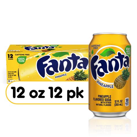 Buy Fanta Pineapple Soda Fruit Flavored Soft Drink, 12 fl oz, 12 Pack ...