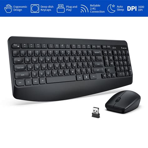 Buy Jelly Comb Wireless Keyboard and Mouse, Full-Sized Keyboard with ...