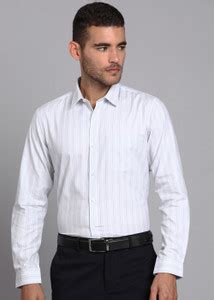 PETER ENGLAND Men Striped Formal Grey Shirt - Buy PETER ENGLAND Men ...
