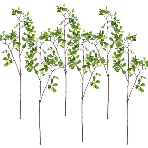 Primrue Faux Wild Coffee Leaf Branch - Set of 6 - 11" x 4.7" x 39.5"H ...