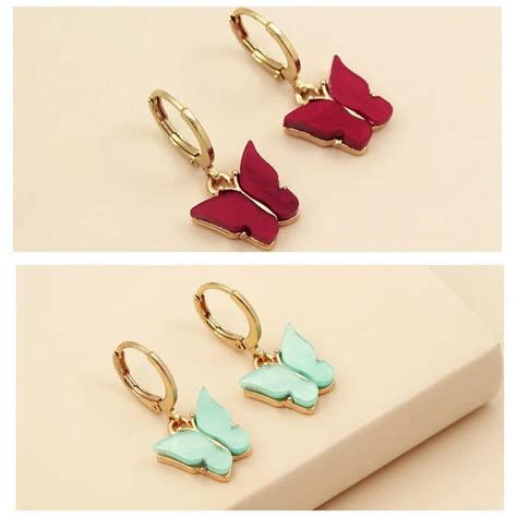 Pinapes Elegant Gold Plated Butterfly Clip-On Earrings for Women & Gir ...