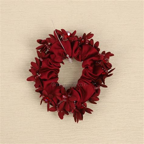 Maroon Flower Draped Pony Holder