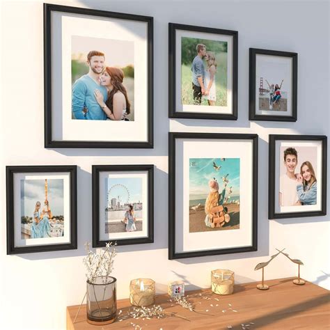 Art Street Set of 7 Wall Photoframes for Home Décor 3D-Timeline Black ...