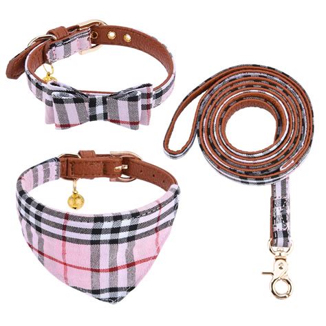 Chede Bow Tie Dog Collar And Leash Set Classic Plaid | Desertcart INDIA