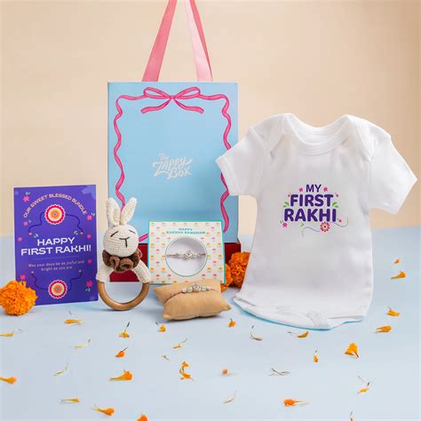Baby’s First Rakhi Hamper with Onesie & Rattle | The Zappy Box