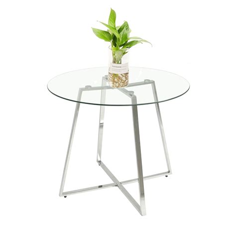 Buy Omni House Round Dining Room Table, Modern Glass Kitchen Table with ...