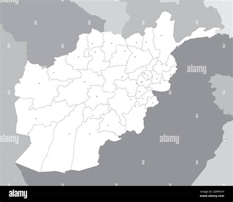 Map of Afghanistan with provinces and main cities. Look for the names of the provinces and their ...