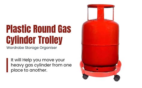 RIANA - R LPG Cylinder Trolley with Wheels | Red Metal Gas Bottle ...