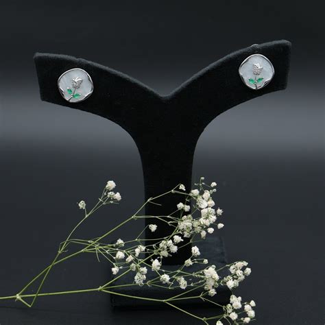 Rhodium Plated AD Studded Rosebud Earrings – Kimikii Jewellery