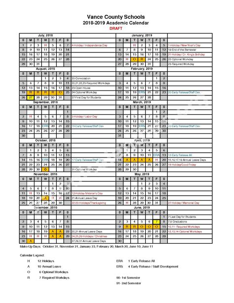 Vance County Calendar - CountyCalendars.net