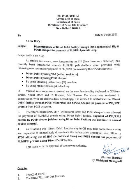 Direct Debit Option from POSB Account to PLI/RPLI Premium Payment ...
