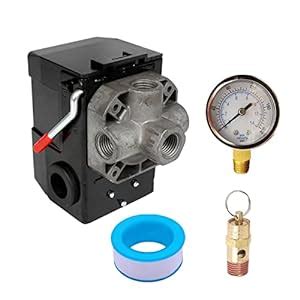 Kacarber 26 AMP H/D Pressure Switch Air Compressor 95-125 Pis 4 Port w ...
