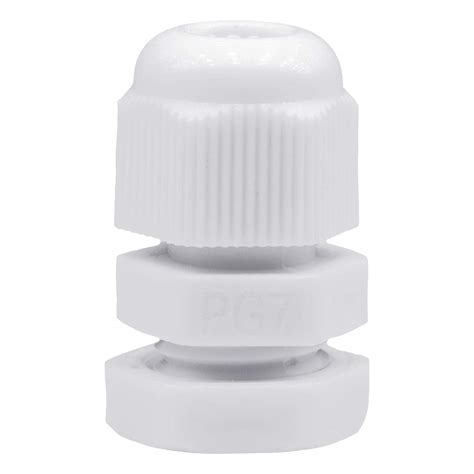 Lantee PG 7 Cable Gland - 20 Pieces White Plastic Nylon Waterproof Wire ...