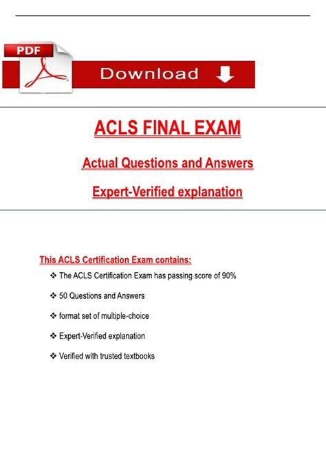 ACLS Final Exam Study Guide 2025/2026 — Verified Practice Questions ...