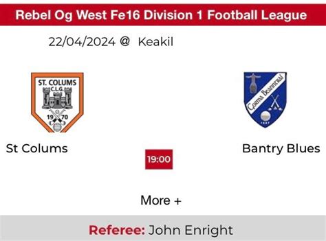 U16 Football; Bantry Blues V St Colums in Kealkil , St. Colum's GAA ...