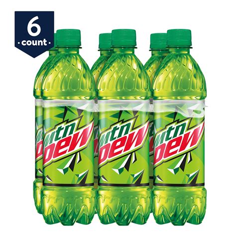 Mountain Dew Original Bold Flavor Soda Pop, 16.9 fl oz, 6 Pack Bottles ...