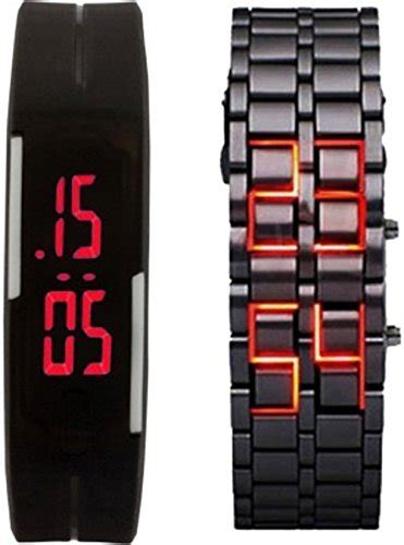 Swiss Rock Black Led Chain Band Digital Watch - for Men : Amazon.in ...