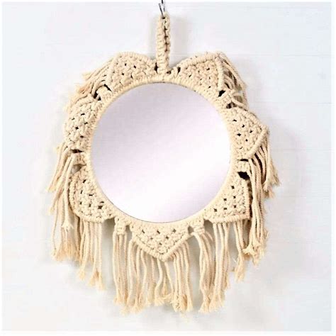 Macrame Wall Mirror: Elegant Flower Design – Writings On The Wall
