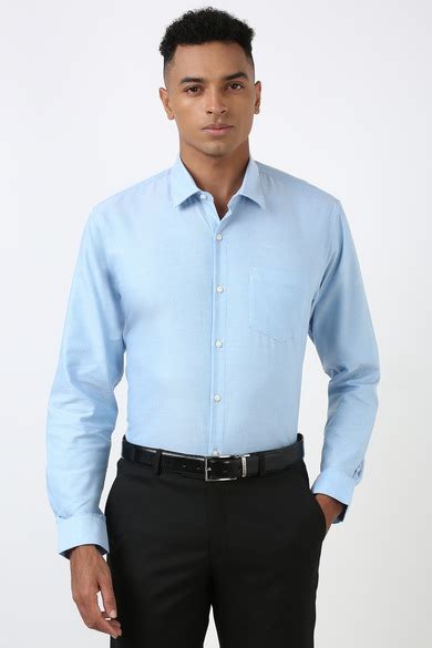 Buy Men Blue Regular Fit Full Sleeves Formal Shirt Online - 39686302 ...