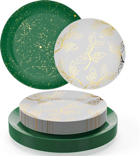 Amazon.com: ECOHOLA Merry Christmas Trees Dinnerware Plates Bulk, 50 ...